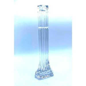 Mikasa Heavy Crystal Clear Ribbed Candlestick Germany 1990's